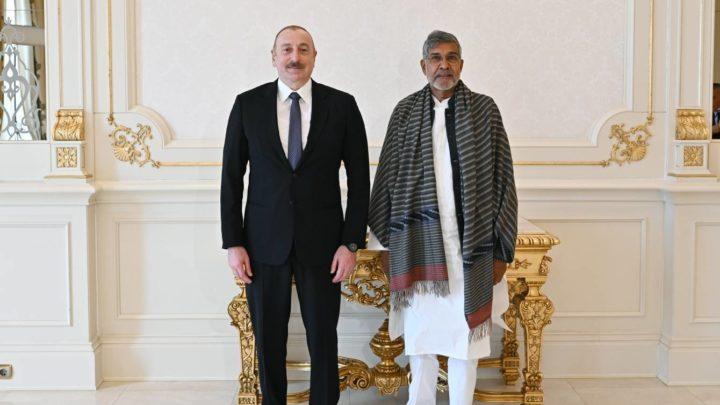 Prezident İlham Əliyev Nobel sülh mükafatı laureatı Kailaş Satyartini qəbul edib