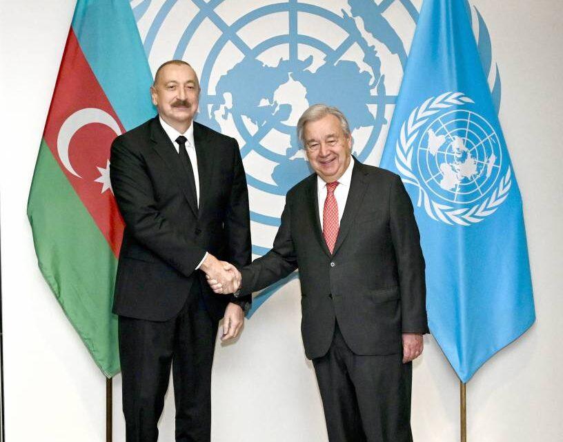 İlham Əliyev BMT-nin Baş katibi Antonio Quterreş ilə görüşüb