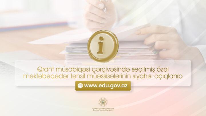 Özəl məktəbəqədər təhsil müəssisələrinin siyahısı açıqlanıb